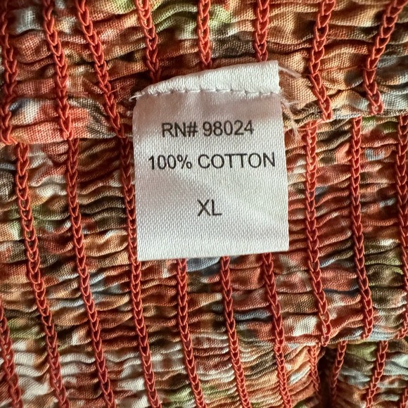 House of Harlow 1960 Womens Floral Boho Ruffle Neck Smocked Top Multicolor Sz XL - Picture 9 of 10